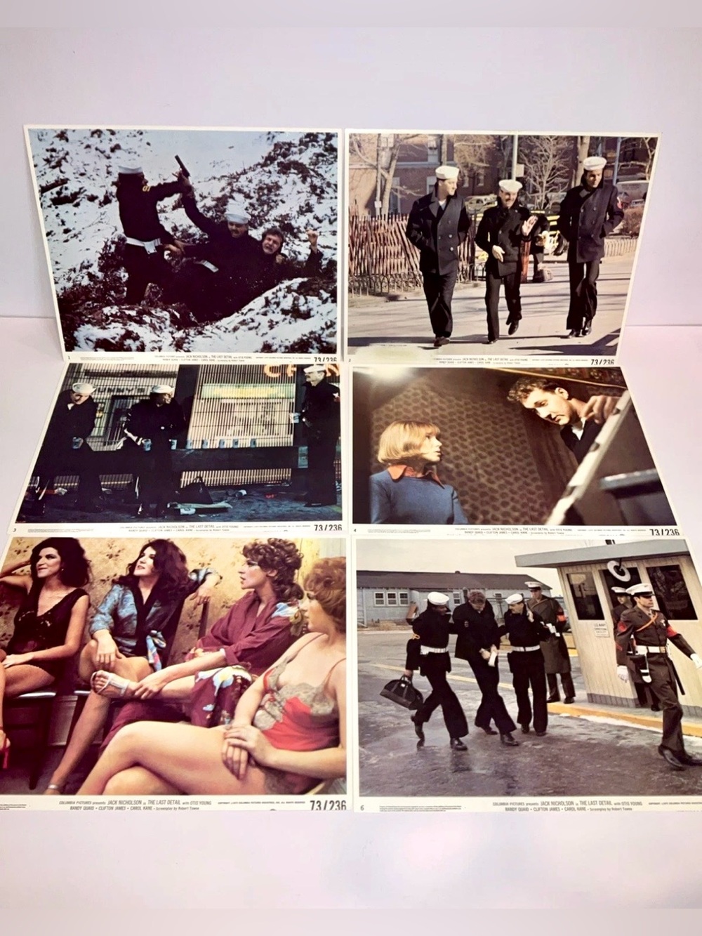The Last Detail 1973 Original Lobby Cards Lot of 6 Jack Nicholson Columbia